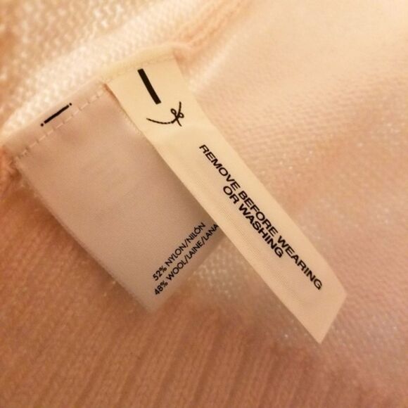 ANN TAYLOR Pink Flounce Sleeve  Wool Blend Sweater Size Small NWT - Picture 5 of 5